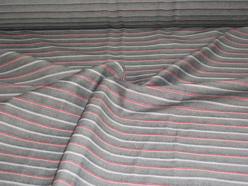 Preview: Blusen- & Kleiderstoff in anthrazit-rot-grau (990039)