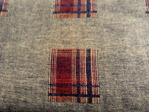 Preview: Jacquard mit eingewebtem Karo braun-bordeaux (991977)