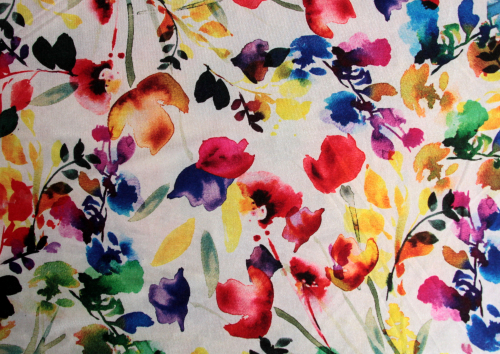 Elastischer Jersey Blumen (992127)