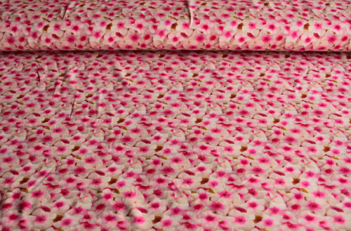 Viskose-Jersey Blümchen weiß-pink (992129)