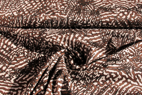 Preview: Baumwollstretch bedruckt braun-weiß-schwarz (992146)