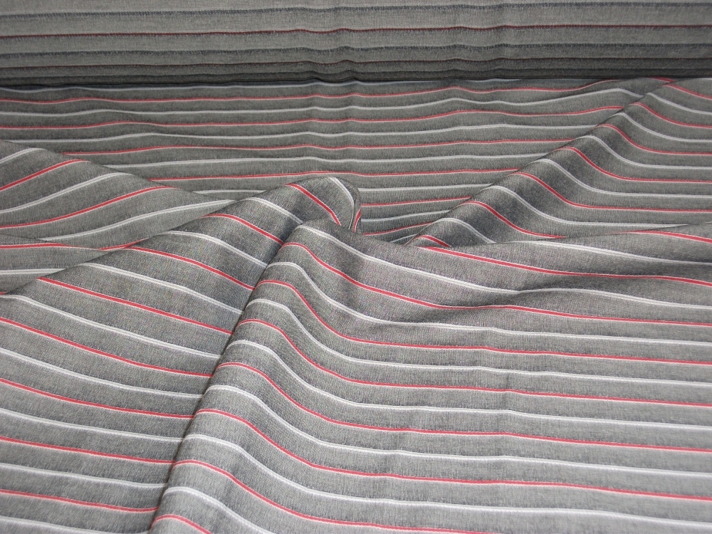 Blusen- & Kleiderstoff in anthrazit-rot-grau (990039)