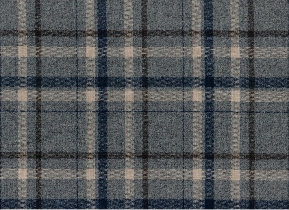 Wollflanell Karo in grau-marine-braun-beige (990299)