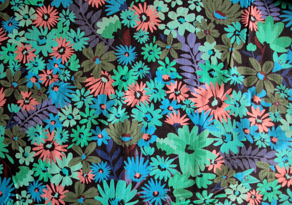 Viskose-Leinen-Mix Blumen