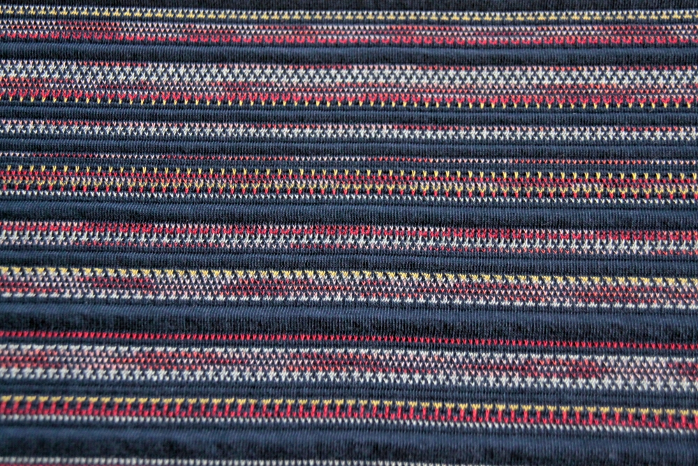 Jacquard-Jersey blau-rot-ecru (992078)