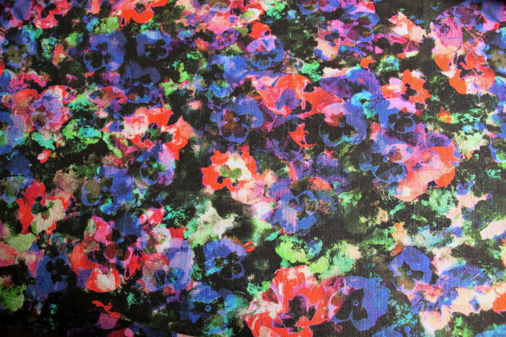 Viskose-Leinen-Mix Blumen (992102)