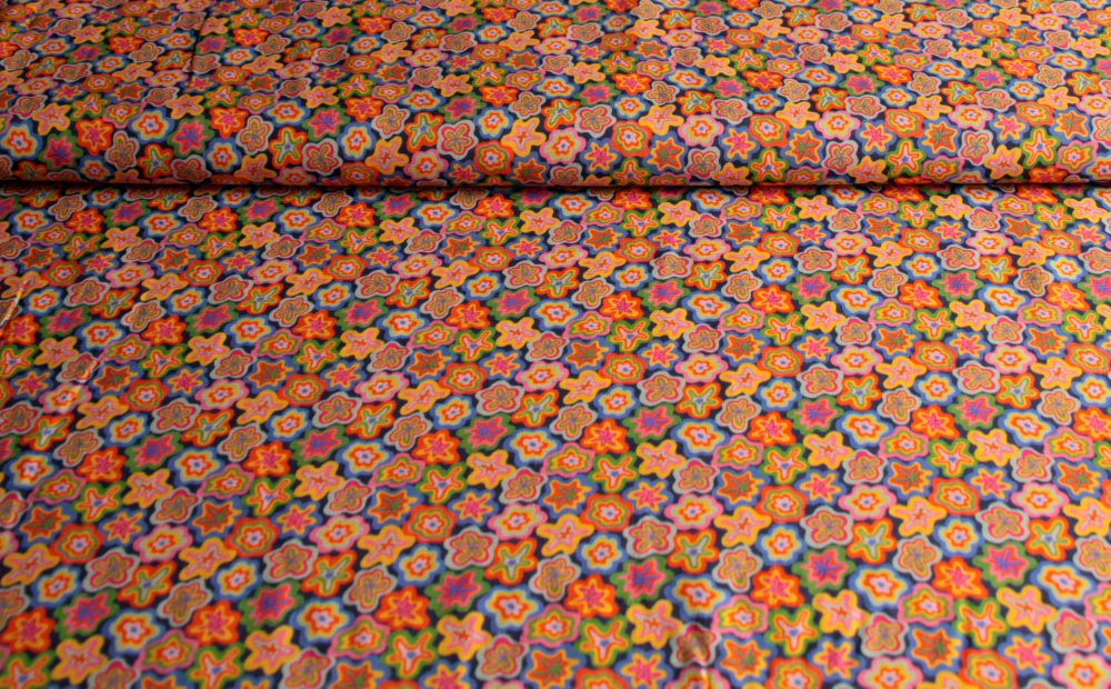 Viskose Retro Flower-Power (992106)