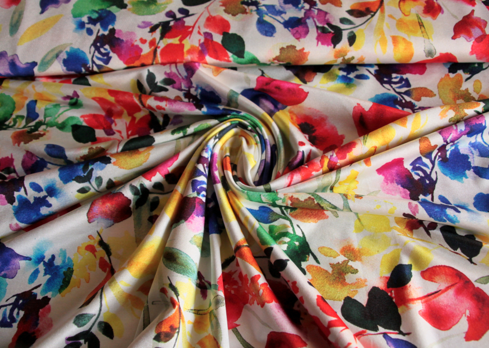 Elastischer Jersey Blumen (992127)