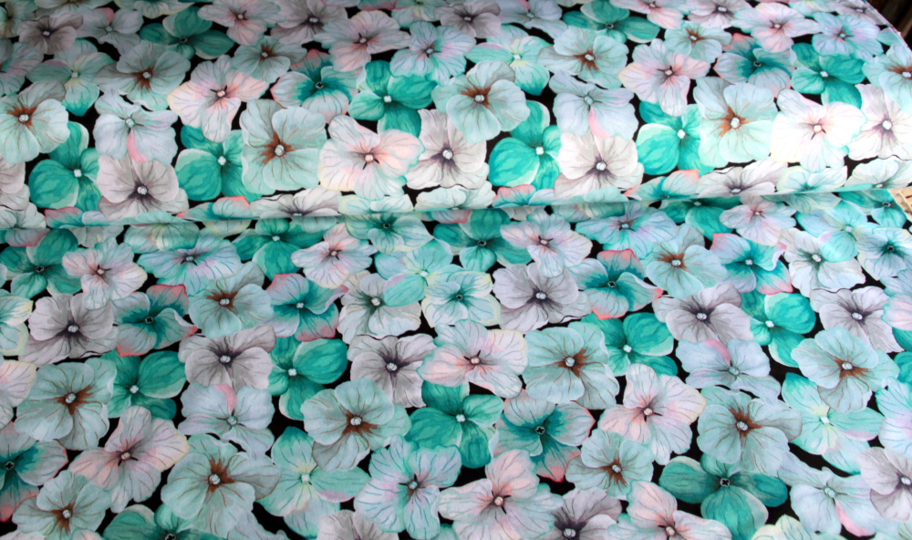 Softshell-Fleece Blumen mint (992140)