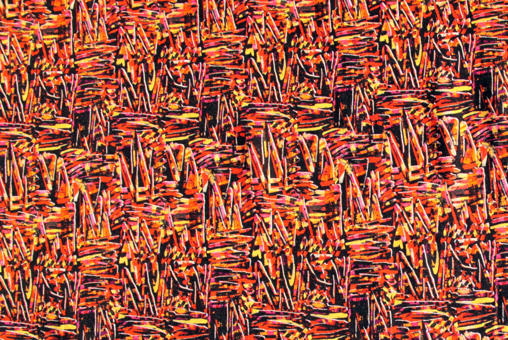 Viskose-Druck schwarz-rot- orange-gelb (992147)